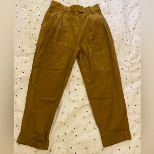 Cos pleated trousers in rust brown
